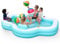 SLOOSH Piscina Inflable con Asientos, 305 x 257 x 66 cm, Piscina Familiar Grande y Resistente para Exteriores, con Respaldo y portavasos, Ideal para Fiestas de Verano en el jardín o el césped, Cian