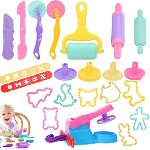 22 PCS Play Dough Tools, Playdough Accessories, Play Doh Accessories, Playdough Tools Kit, Play Dough Accessories Molds,for Children, Stimulating Children's Creativity (Color Random)