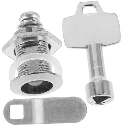 KONTONTY Outdoor Trash Can Lock Replacement of Triangle Lock Key for Garden Rubbish Bin Cabinet Bin