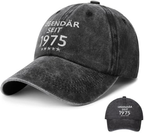 Sugeru Baseball Cap-50 Geburtstag Mann, Geburtstag Geschenk Mann, Geschenk für Opa zum Baseballkappe mit Muster, Baseball Cap Herren,Deko Mann(DE/NL/SE/PL, Numerisch, 58, 62, LEGENDAR SEIT-1975)