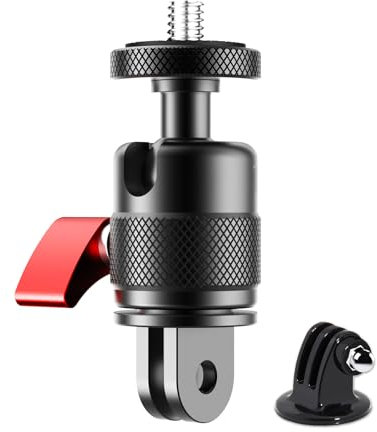 Adaptador ajustable de 360 grados para Insta360 X4/X3, GoPro13/12, DJI Osmo Action 5 Pro, Action 4 de aleación de aluminio para cámaras de acción Insta360, GoPro, DJI Osmo Action