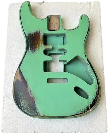 DIY Gitarrenbausatz Heavy Relic Vintage Body Kit Für ST E-Gitarre(Green)