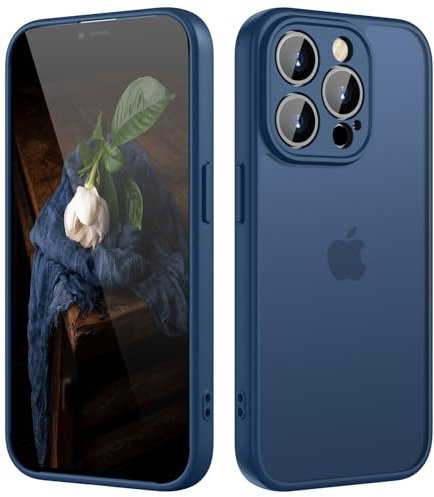 KPPIT for iPhone 13 Pro Max case,Shockproof Military Grade Drop Protection, Frosted Translucent Back iPhone 13 Pro Max Phone case,Blue