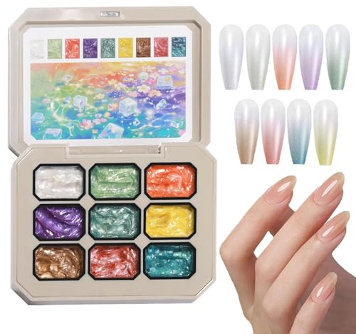 Patting Gel, Gradient Painting Gel, Polish Palette, High Pigment Nail styling Tools Easy Blend Formula, for Women Manicure Creation Salon Do it yourself Design Art Accessories