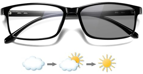 KANASTAL Blaulichtfilter Brille Herren Damen Photochrome Brille | Anti Blaulicht, Augenermüdung UV400 Schutz, Gaming Computerbrille, Bildschirmbrille, Homeoffice, Selbsttönend, Leicht TR90