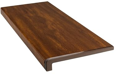 Dekofasada Fensterbank für Innen, Fensterbrett aus PVC mit Abschlusskappen, Pflegeleichte Innenfensterbank aus Kunststoff, für Fenster aus PVC, Holz & Aluminium, 15 x 110 cm, Goldene Eiche