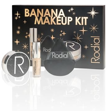 Rodial Banana Lowlighter Kit, Included Under Eye Colour Corrector & Powder | Brightening Colour Corrector, Under Eye Concealer for Dark Circles, Setting Powder, Lifted Radiance, Light Coverage
