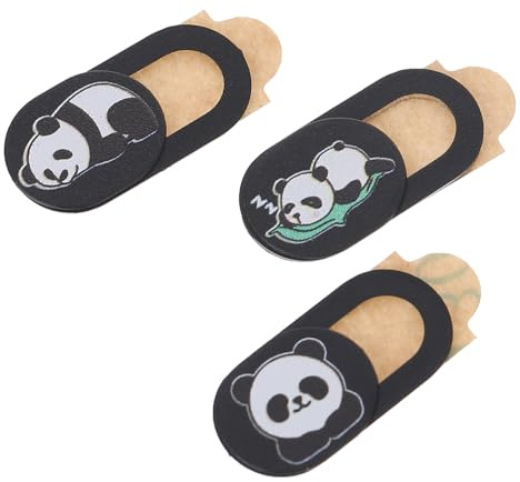 LRXIYODE 3 Pcs Panda Webcam Privacy Cover Camera Protector Sticker for Laptop Phone Tablet Material with Cute Cartoon Design Fit for Privacy Protection and Device Decoration