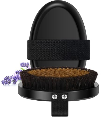 Torrborste kropp kopparborste för lymfdränering, peeling, svart | Naturliga borst, död hud, förbättrar lymffunktioner, lämplig för alla årstider