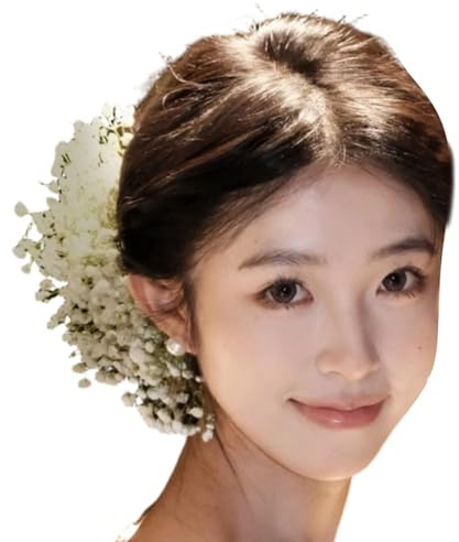 Pince à cheveux en forme de gypsophile artificielle naturelle pour femme en métal léger Maintien en toute sécurité pour fête de mariage Utilisation quotidienne