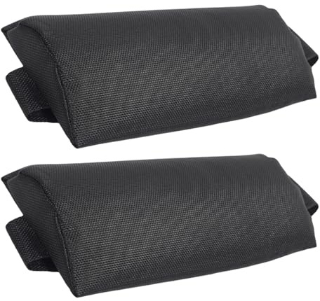 POPETPOP 2 Stück Kopfkissen für Liegestühle aus Schwamm mit Elastischen Bändern Bequemes Kopfpolster für Outdoor Klappstühle und Gartenliegen in Schwarz