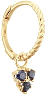 JACKIE GOLD Schmuck Damen | 14 Karat / 585 Echt Gold Ohrschmuck | Triangle Sapphire JKE24.014 | Länge 15 mm | Ohrringe Creolen mit Dreieckform