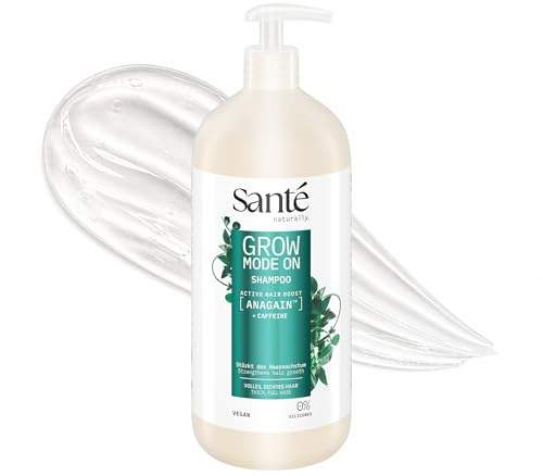 Santé naturally. Grow Mode On Shampoo - 950 ml - kräftigendes Haarshampoo mit AnaGain, Koffein & Arginin - aktiviert Wachstum für dichter wirkendes Haar - vegan, ohne Alkohol
