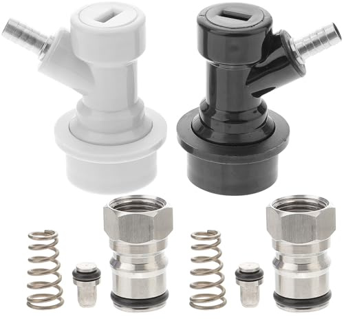 HONMEET Edelstahl Zapfhahnkupplungen 2 Sets für Bier und Getränkesysteme mit Kugelverriegelung Perfekt für Bar und Gastro Einsatz