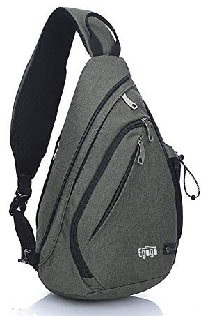 EGOGO Multifunktions Schultertasche Rucksack Crossbody Tasche Sling Tasche Wandern Dackpack ein sollte Schultergurt für Männer und Frauen E300-4 (Dark Green)