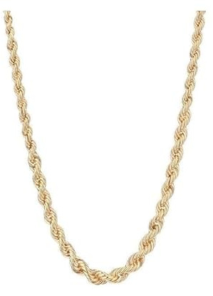 Collier Femme Maille Corde en Chute - Or Jaune