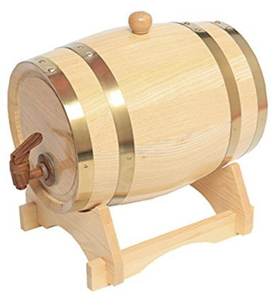5 l Eichenfass Holzfass für Lagerung oder Alterung von Wein und Spirituosen, Weinfässer, Weinhalter (weiß)