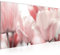 Runa Art Wandbild Blumen Tulpen 1 Teilig 100 x 40 cm Modern Bild auf Vlies Leinwand Blumenwiese Wohnzimmer Rosa Grau 203912a