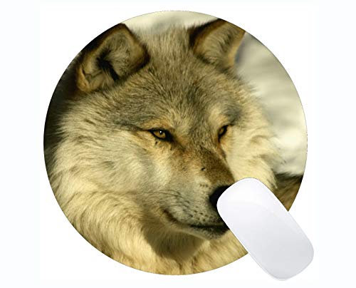 Yanteng Round Mouse Pad Non-Skid Natural Rubber Rectangle Round Mouse Pads,Animal wolf navy Mousepad Nonslip Rubber Backing