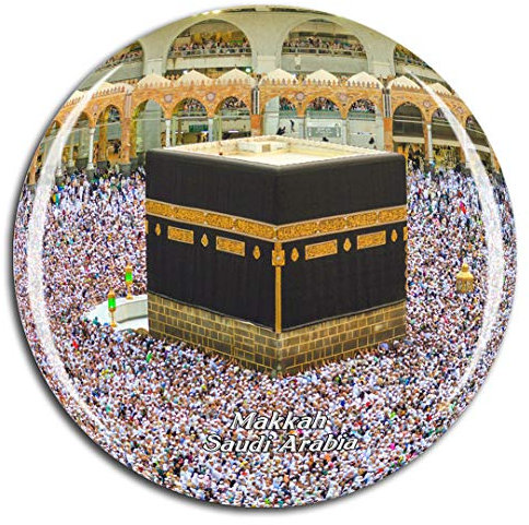 Weekino Grand Mosque Makkah Saudi Arabia Fridge Magnet 3D Crystal Glass Tourist City Travel Souvenir Collection Gift Strong Refrigerator Sticker