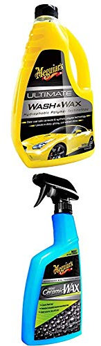 Meguiar's G17748EU Ultimate Wash and Wax 1.4 Litre with Hybrid Ceramic Wax 768 ml Bundle
