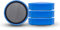MAUL Magnet MAULsolid, SB-Verpackung – bruchsichere und kleine Magnete für einen vielseitigen Einsatz – Magnet rund mit modernem Design – Ø 32 x 9,6 mm – 4er Pack – blau