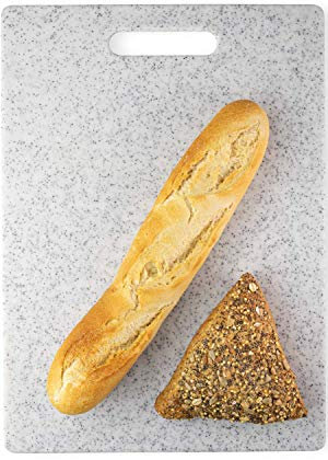Large White Chopping Board - 36 x 26cm Granite Effect. Hygienic, Knife Friendly When Cutting Or Preparing in The Kitchen. Scratch Resistant, Double-Sided Use, Ridged & Tough. Dishwasher Safe.