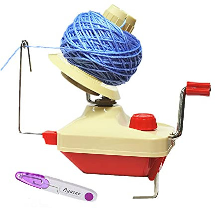 Ayasee Kugelwickler, Garnstrickwebstuhl Häkeln Swift Garn Faser Schnur Kugel Wolle Wickler DIY Tool Kit, 1 Garn Kugelwickler + 1PC Schere (2)