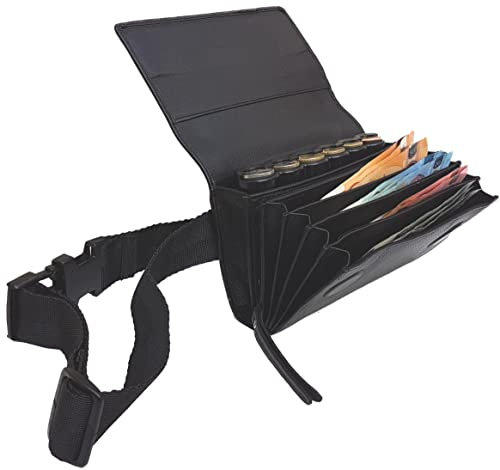 CLAIRE-FONCET Leder Kellnertasche, Kellnergeldbörse, Kellnergeldbeutel, Inkl. Euro-6 Geldmünszen-Geldwechsler Sorter Bzw. Münzenhalter, Münzsortierer, Münzspender, Schliessung Mit Starken Magneten