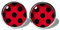 Schwarz-Rot Polka Dots Ohrstecker ABOUKI Damen Mädchen Kind Kinder Edelstahl Ohrschmuck Motiv Punkte gepunktet Rockabilly handgefertigte Ohrringe silber-farben