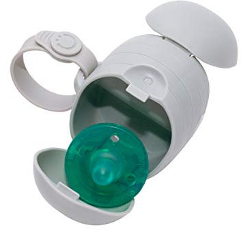 Ubbi On The Go Dual Pacifier Holder, Keeps Baby’s Binkies Clean and Accessible, Includes Silicone Strap, Gray