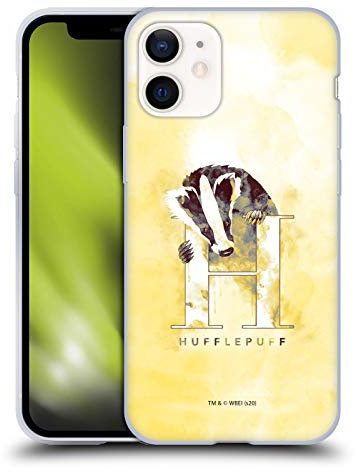Head Case Designs Offiziell Offizielle Harry Potter Hufflepuff Deathly Hallows XVI Soft Gel Handyhülle Hülle kompatibel mit Apple iPhone 12 Mini