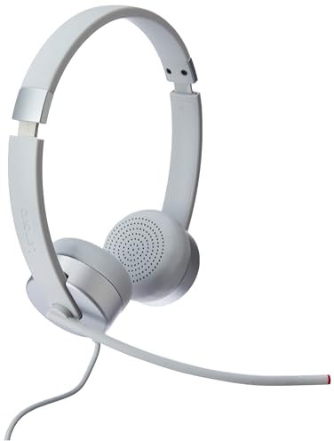 Lenovo 100 Stereo Analog Headset, 3.5mm, 180° Boom Microphone, Memory-Foam Earcups, GXD1B60597, Cloud Grey