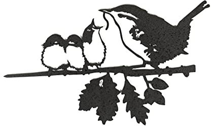 METALBIRD - Wren and Chicks - Outdoor Garden Ornaments in Corten Steel - Metal Art Proudly Made in Britain