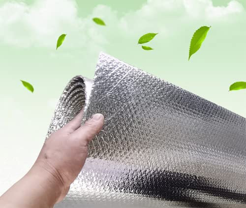 Vapour Barrier,Self-adhesive Bubble Foil Insulation,Thermal Insulation Aluminium Foil,Heat Radiant Barrier Purpose Insulation for Hutch, Kennel, Garage,Attic,Easy Install Save E(Size:1x30m/3.2x98.4ft)