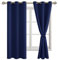 JIUZHEN Vorhänge Blickdicht mit Ösen Verdunklungs Kinderzimmer Gardinen Schlafzimmer Blickdichte Vorhang gegen Kältes und Hitze Curtains Blackout ThermoVorhang, Dunkelblau, 2 Stück, 160x106cm(HxB)
