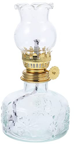 CALLARON Petroleumlampe Aus Glas Lampenöl Für Den Innenbereich Antike Öllampe Vintage Petroleumlaterne Öllampe Im Vintage-stil Rustikale Petroleumlaterne Klare Vintage Öllampe Kerosin Docht
