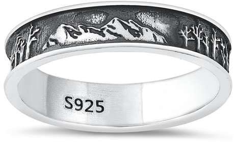 Joyara Sterling Silber 925 Berge & Baum Ring
