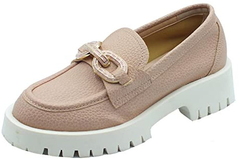 Nacrèe 631046 Vanity Cipria Mocassini per Donna Modello Classico Zeppa Alta (Taglia 39)