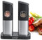 Iconique Electric Salt & Pepper Grinder Set | Automatic Gravity Fed, Refillable with Coarseness Adjustment, USB-C Charging Stand, Light Indicator, Dust Cap | Pack of 2