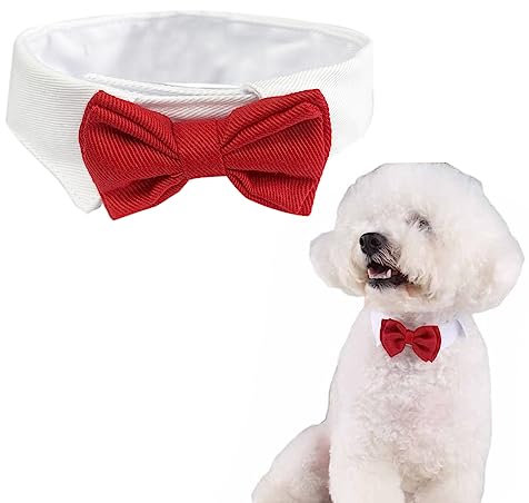 SUNTRADE Verstellbare formelle Haustier-Fliege für Hunde und Katzen, Hochzeits-Kostüme (L, Rot)