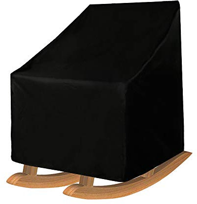Eummy Gartenstuhlhussen Terrasse Schaukelstuhl Abdeckung Wasserdichtes Oxford-Gewebe Heavy Duty Liegestuhl Abdeckung Möbel Schutzhülle für Outdoor Terrasse Garten (Schwarz)