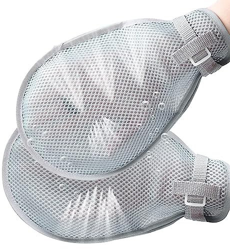 REHOOF Patienten-Schutzhandschuh Patienten Ältere Menschen Handschuhe Anti Kratzen Atmungsaktive Sicher Und Bequem, 2Pcs A