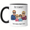 Kiddle-Design Mug Noire Familial Personnalisé Père Mère 2 Enfants Fête des Mères Papa Maman Famille cool Fils Fille