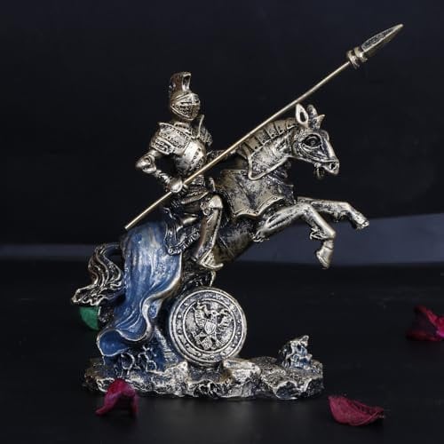 ARTVARKO Skulptur Alexander der Große zu Pferd, griechisch-römischer Krieger, Polyresin, 15,2 cm
