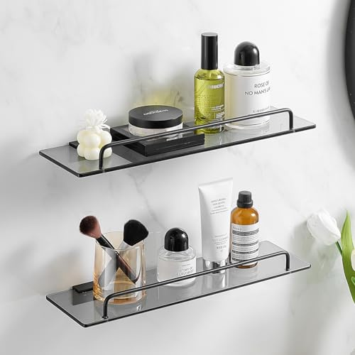 Voldra Duschablage Ohne Bohren, Duschregal Ecke Saugnapf Bogenförmiges Badezimmer Regal Wand Duschkorb mit Handtuchhalter Eckregal Bad Ablage Dusche Metall Regal Duschkorb(1 Stück, Schwarz)
