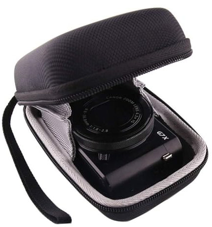 WERJIA Hard Carrying Case for Canon PowerShot G7X Mark III/G7X Mark II/G7 X Digital Camera, Compatible with USB Cable and Extra Batteries, Black, Simplicity