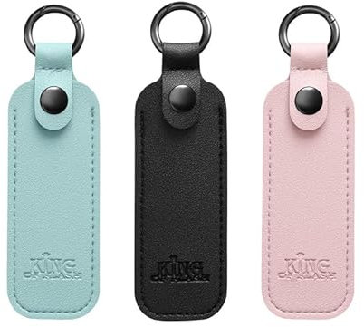 King of Flash USB Flash Drive Holder Case With Keyring Attachment - 3 Pack Memory Stick Portable Travel Shuttle Carry Case Storage - Holds 1 USB - PU Leather