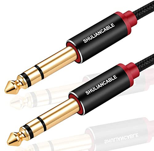 SHULIANCABLE Profesional Cable para Guitarra, Cable Audio Jack 6.35mm 1/4 TS,para Instrumento, Guitarra Eléctrica, Amplificador, Bajo,teclados (10M)
