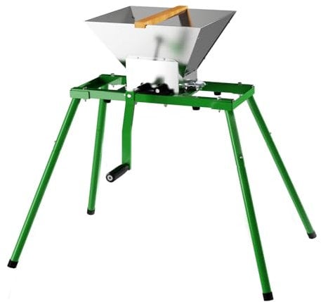 SQUEEZE master Fruit Apple Wine Classic Crusher with Stand -7 Litre Fruit Crusher Manual Grinder- Large Stainless Steel-Green